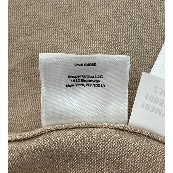 Anne Klein Tan Mock Neck Sweater Gold Button Detail Side Slits Large - Picture 5 of 10